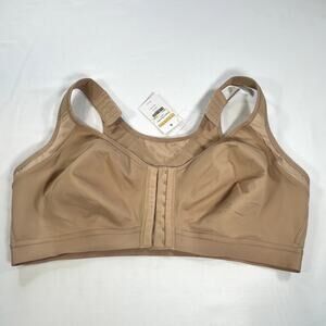 DELIMIRA Front Close Bra Full Coverage Wireless 40DD Tan Natural W811S NWT